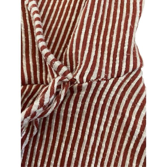 Caution To The Wind Striped Boho Wrap Style Blouse V-Neck Bohemian - Picture 7 of 10